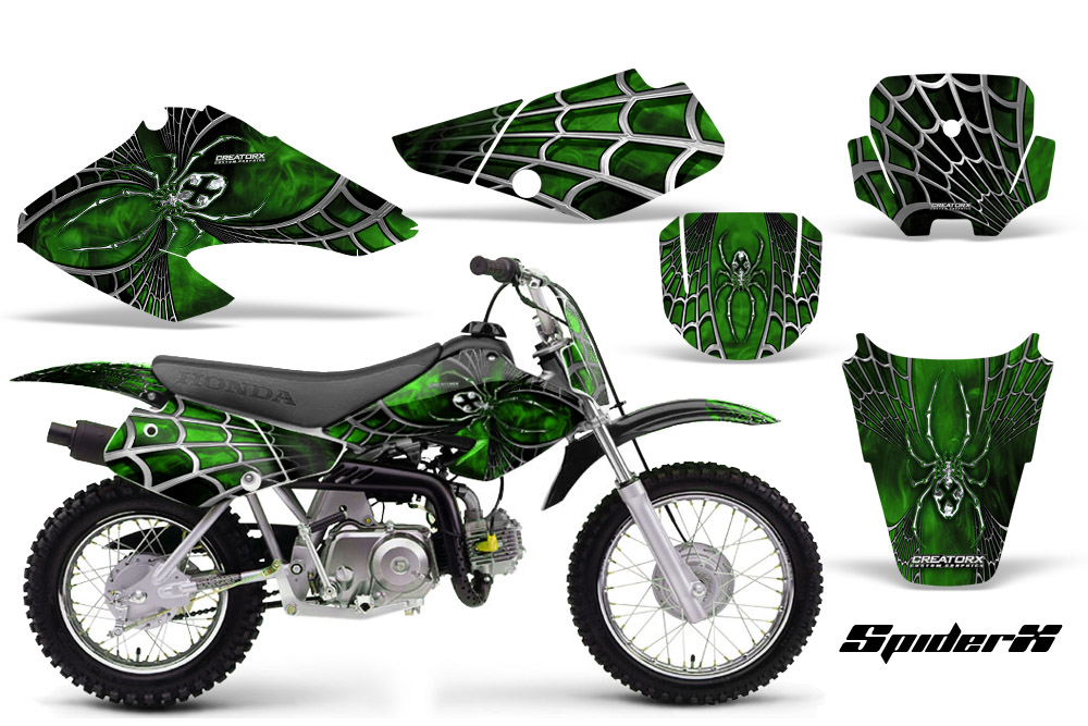 Honda XR70 Graphics Kit SpiderX Green Black